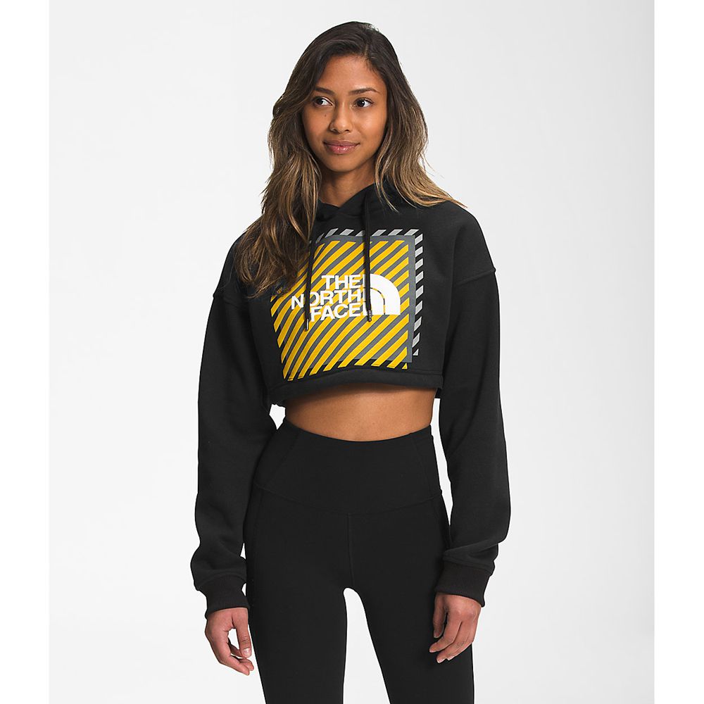 The North Face Hoodie Womens Australia - The North Face Coordinates Crop Drop Pullover Black (MEC-30